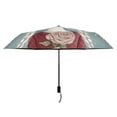 thumbnail image 2 of Cute Girl with Rose Compact Sun Umbrella Windproof Travel Umbrellas for Rain Strong Portable UV Protection, 2 of 8