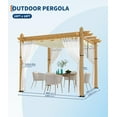 thumbnail image 2 of Garvee 10x10 FT Outdoor Pergola with Retractable Canopy & 4 White Curtains Weatherproof Aluminum Patio Pergola, 2 of 13