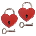 thumbnail image 2 of 2 juegos de mini candados con forma de corazón, candados de amor, candados pequeños con llave, candado de amor para puente, 2 of 6