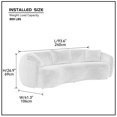 thumbnail image 4 of 93.6 inch Mid Century 3 Seat Curved Sofa, Minimalism Style Fabric Sofa with 3 Throw Pillows, Modern Boucle Fabric Couch for Bedroom, Office, Apartment, White, 93.6"Lx41.3"W x26.9"H, 4 of 9