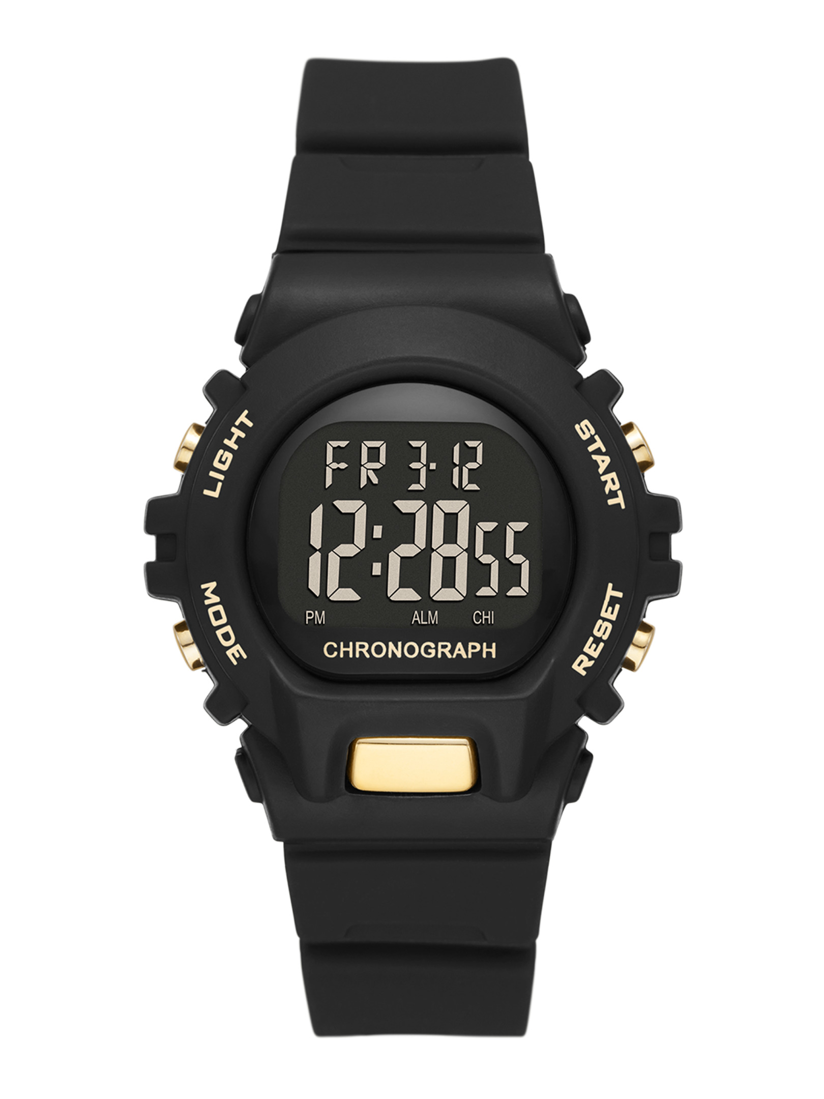 Time and Tru Ladies' Black Plastic Sport Digital Chronograph Watch (FMDOTT092)