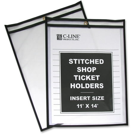 Shop Ticket Holders - C-Line Shop Ticket Holders, Stitched, Both Sides Clear, 75
