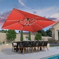 thumbnail image 3 of PURPLE LEAF 10 x 13FT Deluxe Rectangular Patio Umbrella, Large Offset Cantilever Umbrella with 360° Rotation, Terra, 3 of 14