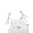 thumbnail image 6 of Arvbitana Baby Girls Sling Romper Sleeveless Plant Pattern Tie-up Bodysuit Summer Sweet Playsuit Clothes Set for Newborn 0-24M, 6 of 9