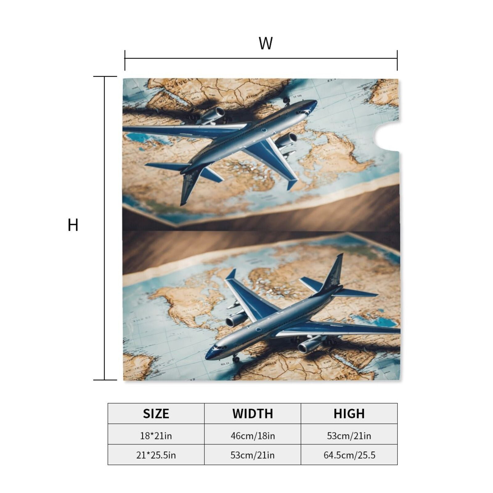 Logiee Airplane World Map Adventure Print Post Letter Box Wrap Decor, Mailbox Cover Suitable for Standard Mailbox and Large Size Mailbox,Outdoor Yard Decoration-25.5x21 in