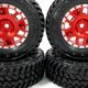 thumbnail image 4 of Vogacara 4 piezas 1/24 llantas de ruedas neumático RC pieza de actualización de plástico duradero llantas de ruedas Rc neumático para Axial Kits de construcción modelo Rojo, 4 of 6