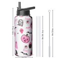 thumbnail image 4 of Halloween Ghost Tumbler 32oz with Handle and Straw – Stainless Steel Coffee Mug – Spooky Cute Pumpkin Skull Design – Insulated Cup Holiday Gift for Women Men, 4 of 5