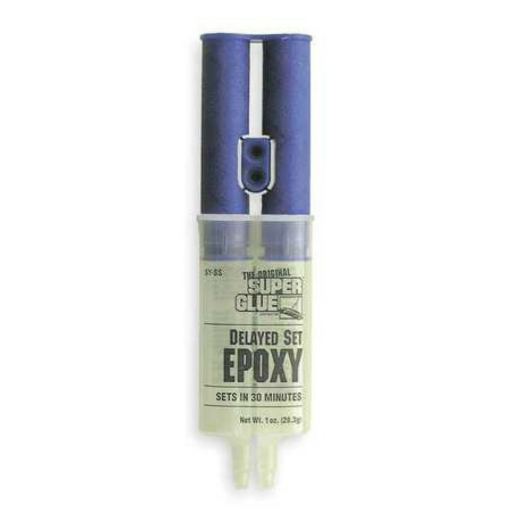 SUPER GLUE SYSS Epoxy Adhesive, Syringe, 1.0 oz, Yellow, 24 hr