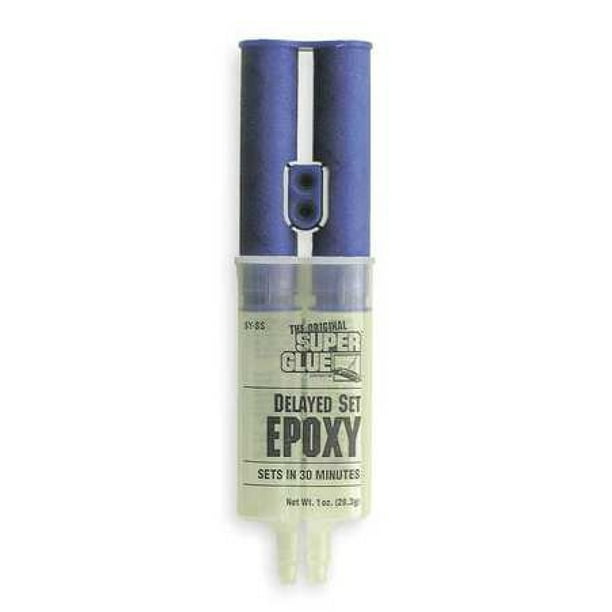 SUPER GLUE SYSS Epoxy Adhesive, Syringe, 1.0 oz, Yellow, 24 hr.