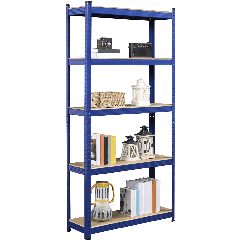 Alden Design 5-Shelf Boltless & Adjustable Steel Storage Shelf Unit, Blue