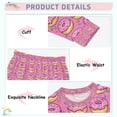 thumbnail image 3 of FORMRS Long Sleeve Top and Pants Pajama Set for Niños 2-Piece Sleepwear, Sizes 18M-8Y, Pink Doughnuts, 3 of 6