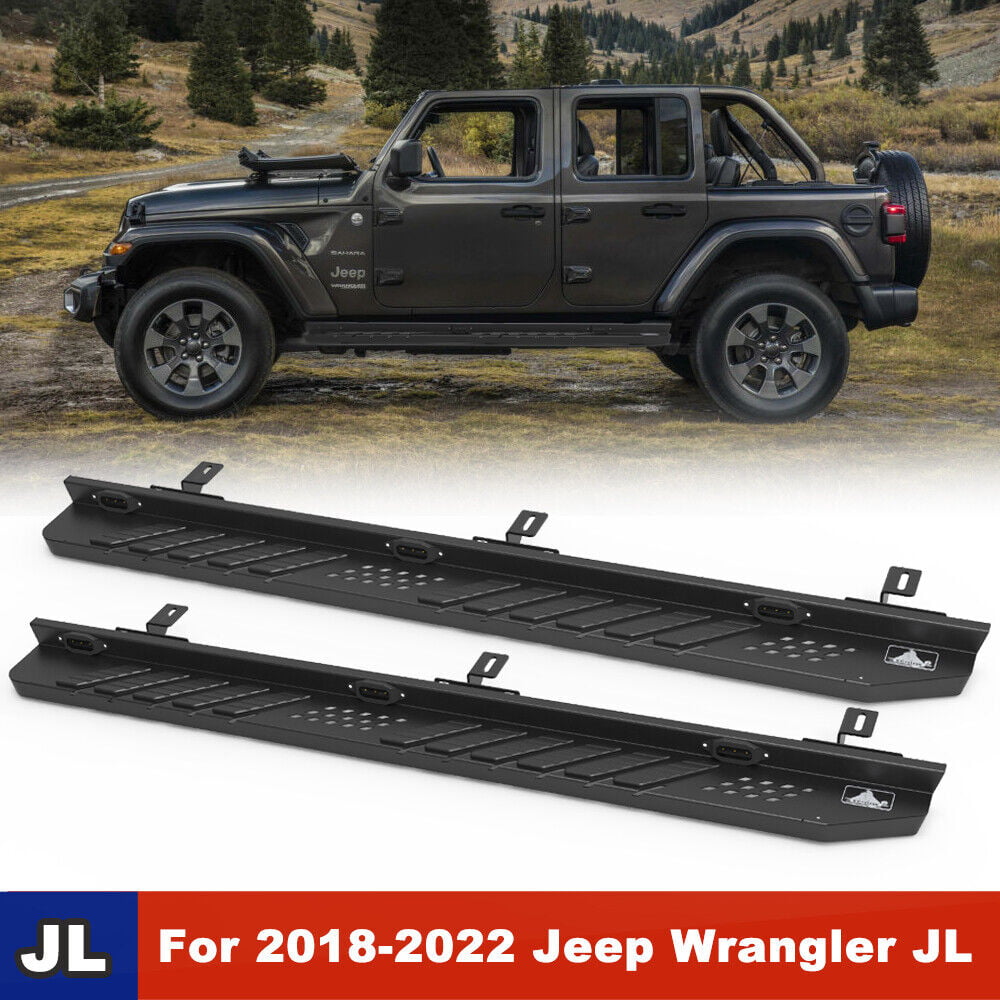 WOLFSTORM Side Steps Running Board for 2018-2022 Jeep Wrangler JL 4Door  Sidebar 