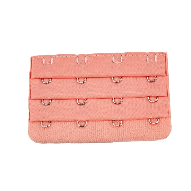 Extension Strap Bra Extenders Buckle Universal Extension 4 Hook Breathable  Practical Accessories Adjustable Replacement 3 Rows Underwear peach pink 