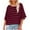 Wine, variant on Timegard Womens Tops Striped 3/4 Sleeve Round Neck Comfy Crop Top Fall Casual Loose Tops Blouse Basic Tee