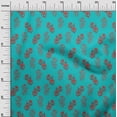 thumbnail image 2 of oneOone Viscose Jersey Turquoise Blue Fabric Floral Block Craft Projects Decor Fabric Printed By The Yard 60 Inch Wide, 2 of 5