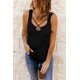 thumbnail image 2 of ABPHQTO Camiseta de tirantes cruzada con cuello en U de color negro liso para mujer, 2 of 5