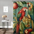 thumbnail image 2 of Orinice Parrots Branch Fruit Bathroom Decor Set with Hooks | Colorful Luxurious Shower Curtain Decor | Waterproof Polyester Fabric Shower Curtain for Bathroom Decoration 69x72, 2 of 7