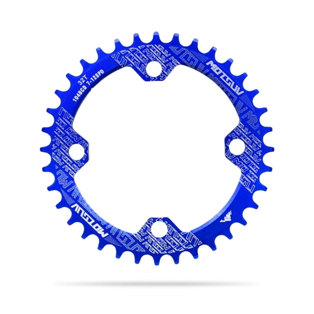 Chainset de bicicleta Bicicleta de bicicleta redonda Cadena de cadena Reemplazable Aleación de aluminio Anti-gota Ligero Ligero Ciclismo Diente Placa Individual Azul 32T Eigraketly OD003273-09