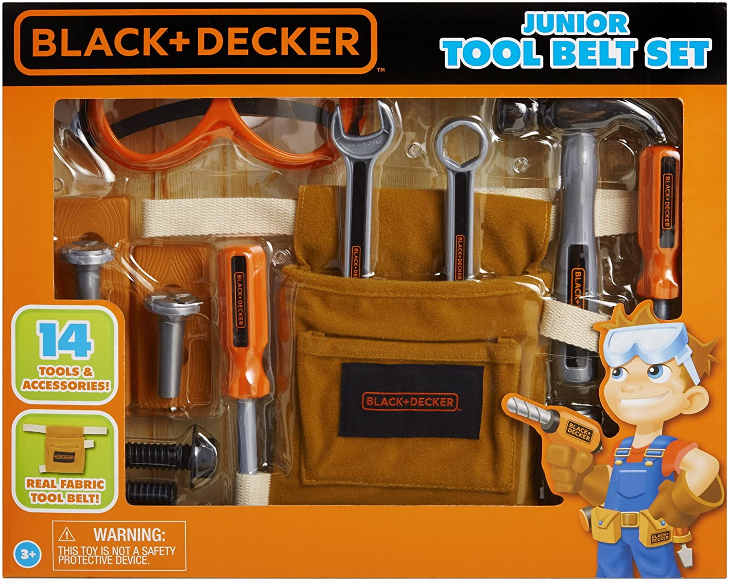 Black & Decker Junior 14 Piece Toy Tool Belt Set