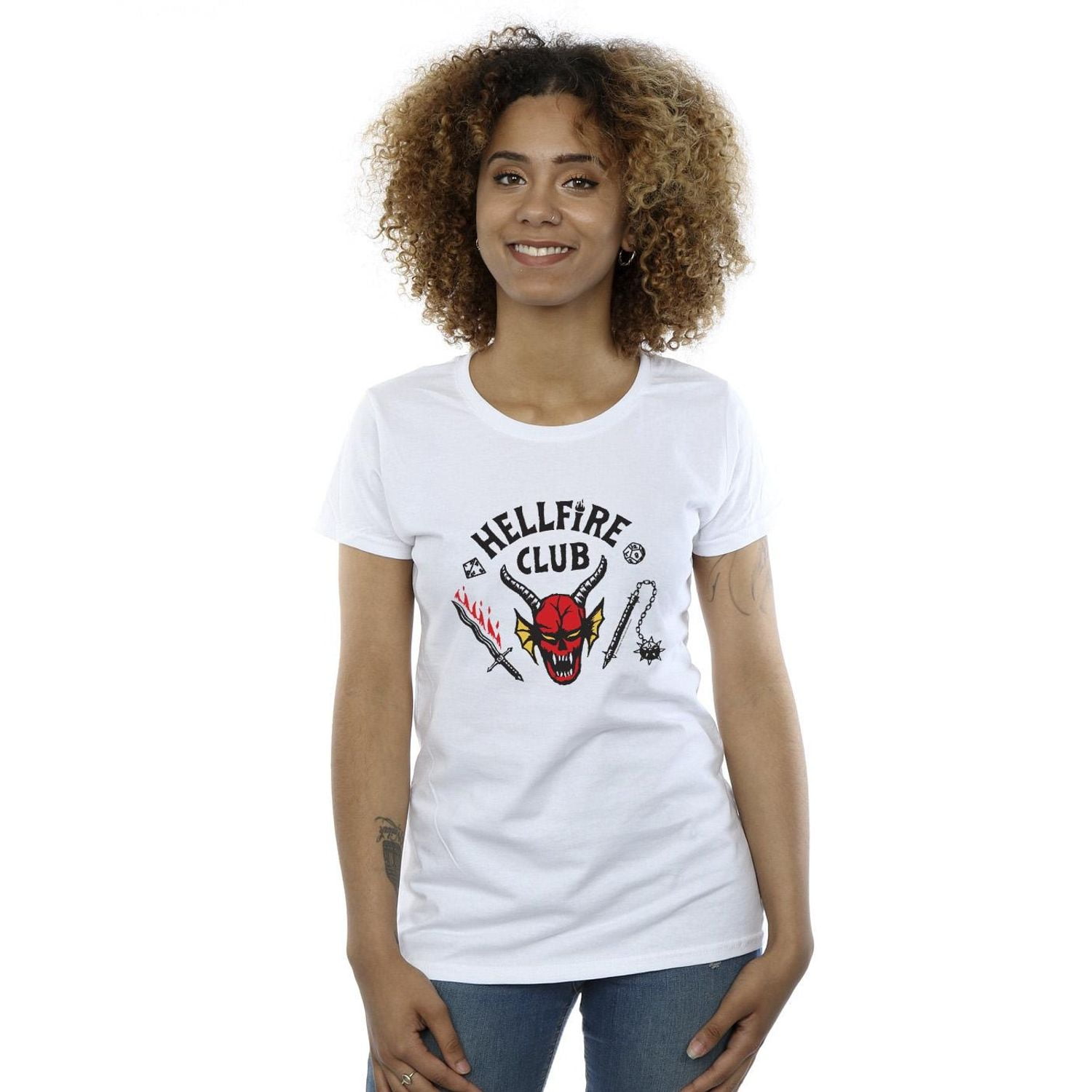 Netflix Womens Stranger Things Hellfire Club Cotton T-Shirt