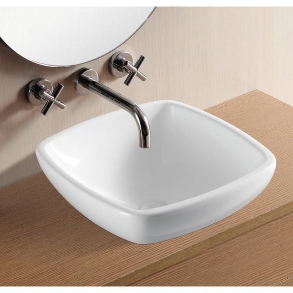 Nameeks Caracalla CA4252-No Hole Caracalla 17-11/12" Vessel Bathroom Sink - White