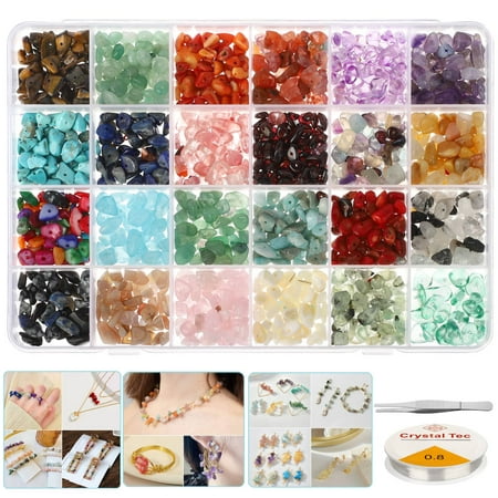 1200pcs Crystal Stone Beads for Jewelry Making Supplies, EEEkit Irregular Chips Stones, Natural Gemstone Beads, Beading Supplies, Rock Loose Beads for DIY Crafts, Ring, Earrings, Necklace, Bracelet