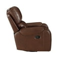 thumbnail image 4 of Pemberly Row Faux Leather Swivel Glider Manual Reclining Chair in Brown, 4 of 8