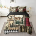 thumbnail image 2 of Feelyou Rustic Deer Moose Bedding Comforter Set 7pcs for Kid, Vintage Fashion Patchwork Queen Bedding Sets, Farmhouse Cabin Wildlife Reversible Queen Sheet Sets, Super Cozy Room Decor, 2 of 8