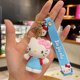 thumbnail image 1 of Llavero personalizado de Hello Kitty con dibujos animados 3D, con correa para la muñeca, accesorios para coche, bolsa, adorno, muñeca, Llaveros dorados de PVC, regalo, 1 of 4
