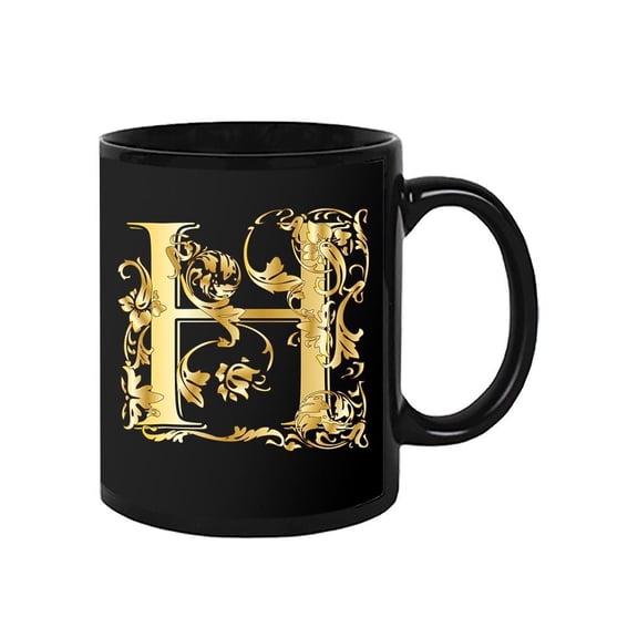 Fancy Golden Letter H Design  Mug Unisex's -Image by Shutterstock