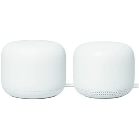 Google Nest WiFi - AC2200 (2nd Generation) Router and Add On Access Point Mesh Wi-Fi System Bundles (2-Pack, Snow)