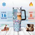 thumbnail image 4 of Colorful Flowers 40oz Stainless Steel Vacuum Insulated Tumbler with Lid and Straw Gifts for Mom Friend Sister Grandma, 4 of 7