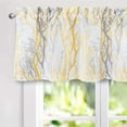 thumbnail image 7 of DriftAway Tree Branch Abstract Ink Printing Lined Thermal Insulated Window Curtain Valance Rod Pocket 52 Inch by 18 Inch Plus 2 Inch Header Yellow, 7 of 7