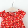 thumbnail image 4 of ATOGUTA Dress for Girls Sleeveless Floral Flower Girl Dress with Straw Cap Hat Red, Size 2T-6, 4 of 5