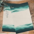 thumbnail image 4 of Teal Beige Ombre Kitchen Towels Set of 3, Water Absorbent Dish Towel, Minimalist Ocean Waves Linen Decorative Hand Towels - Quick Drying Cloth for Cooking Baking, 18x28 Inch, 4 of 8
