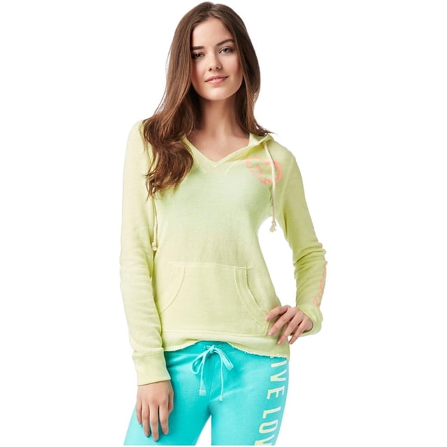 Aeropostale Beach Logo Sudadera con capucha para mujer, verde, pequeño