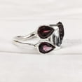 thumbnail image 3 of Natural Pear Garnet Ring, Rough Garnet Adjustable Ring, January Birthstone, Three Stone, 925 Sterling Silver, Womens Ring, Christmas, Thanksgiving, Handmade, Statement Jewelry, Rough Gemstone Jewelry, 3 of 5