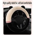 thumbnail image 2 of Car Steering Wheel Cover 38 cm Fits Most Vehicles Fluffy Plush Cute Panda Ears Steering Wheel Cover for Women, Beige, 2 of 7