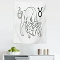 thumbnail image 1 of Zodiac Taurus Tapestry, Hand Drawn Style Bull Outline with Horoscope Sign Monochrome Design, Fabric Wall Hanging Decor for Bedroom Living Room Dorm, 5 Sizes, Black and White, by Ambesonne, 1 of 1