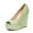 Green, variant on XYD Women Wedges Super High Heels Peep Open Toe Glitter Pumps Platform Slip-ons Party Event Dress Shoes Size 7 Blue