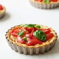 thumbnail image 5 of Tart Pan, 4 Inch Mini Quiche Pan Removable Bottom Non-Stick Tin, for Oven Baking Carbon Steel Gold Pie Pan.(8 Packs), 5 of 5