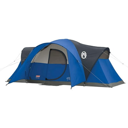 Coleman Montana Spacious 8 Person Cabin Camping Tent w/ Hinged Door Blue