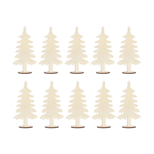 10 Adornos Navideños de Madera Sin Acabado para Decoración de Mesa (10 Piezas) - Ideales para Manualidades 178 cm x 91 cm
