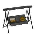 thumbnail image 5 of Dextrus Alloy Steel Chair Porch Swings with with Adjustable Canopy and Removable Cushion, Gray, 5 of 8