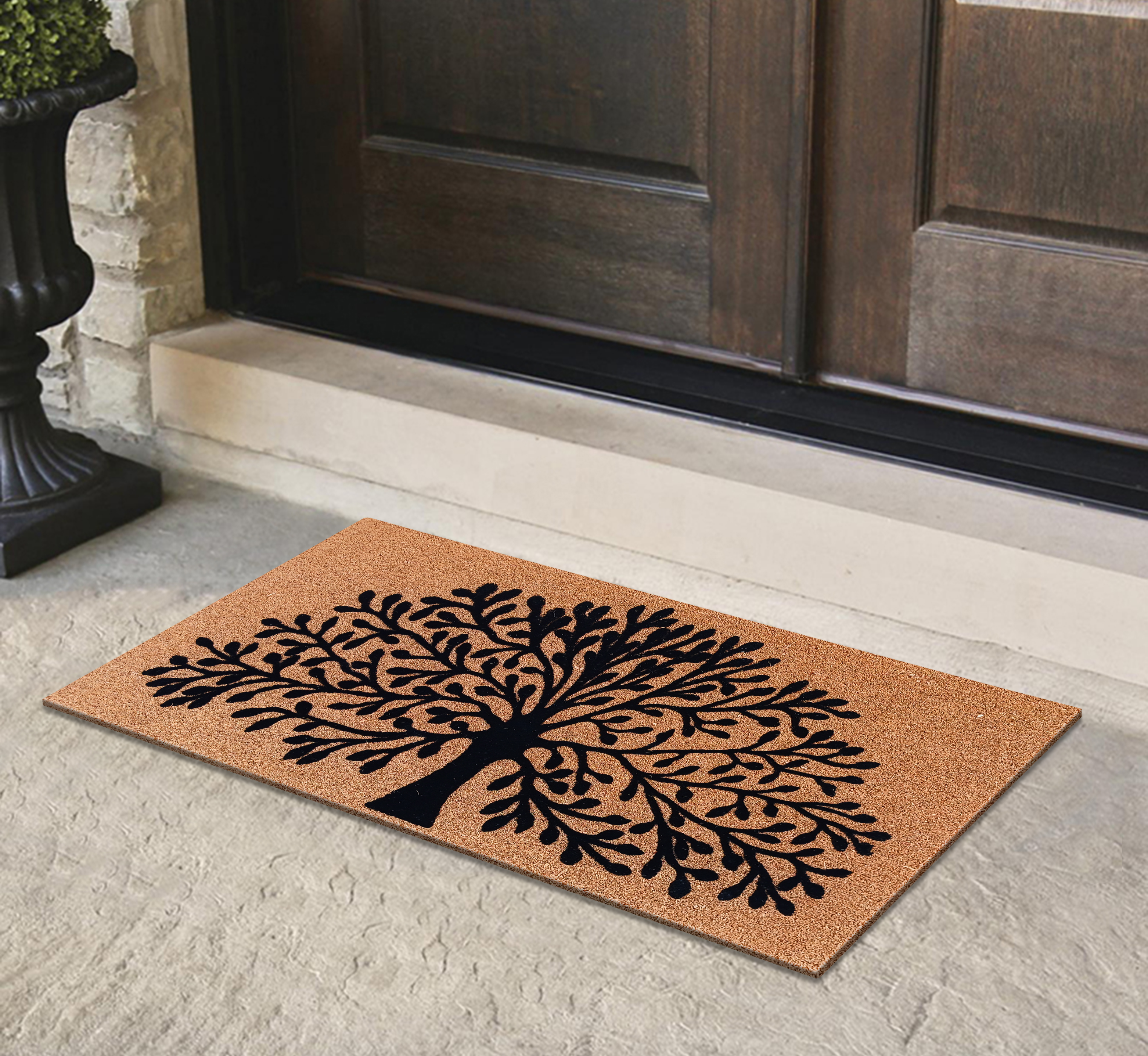 A1HC Large Floral Outdoor Door Mat Scraper for Front Door Entrance Outside Doormat 30"X48" Patio Rug Dirt Debris Mud Trapper Fade Resistant Flocking Technology
