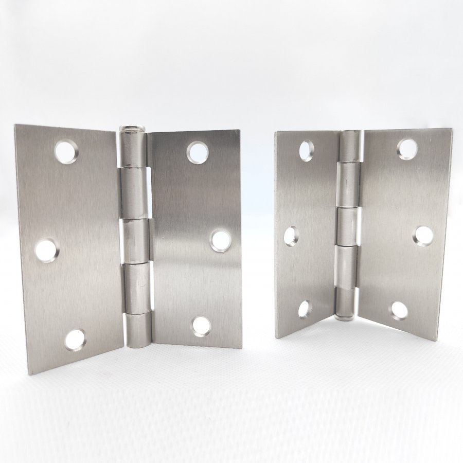 4pair(8pcs)Steel door hinge 3-1/2"Square corner,satin nickel,removable pin, door hinge,mobile home door hinge  and cabinet hinge,with screws - image 2 of 4