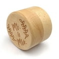 thumbnail image 3 of Wooden Round Beech Wedding Ring Box With Letter Mr & Mrs On The Surface, 3 of 7