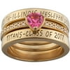 14K Gold over Sterling Stackable Freestyle Heart Class Ring, Personalized