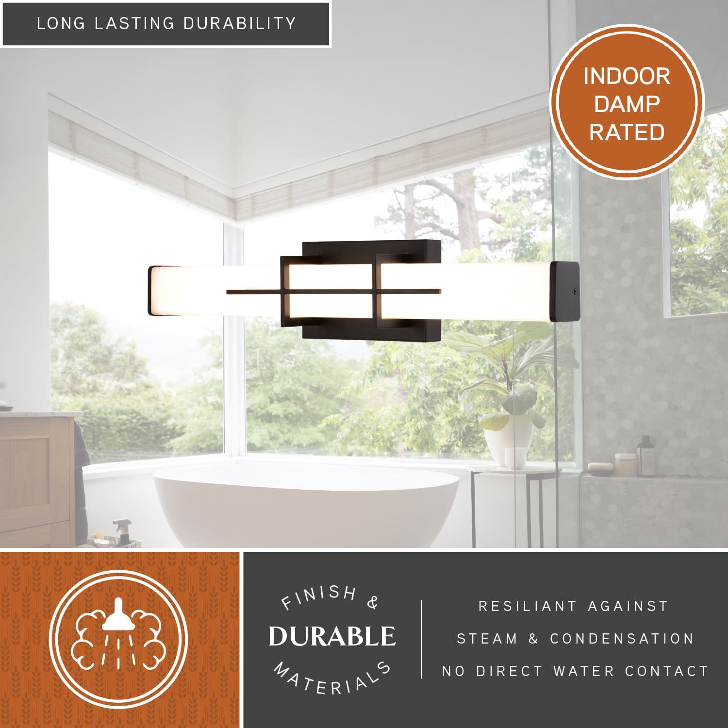 Fuller Park 1 Light LED Matte Black Contemporary Bathroom Vanity Fixture White Glass
