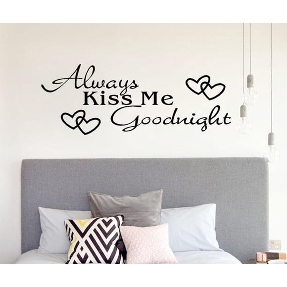 TIELUTT Sticker Home Art Bedroom Me Goodnight Decal Wall Mural Home Fall Wall Stickers on Hexagon Decorative Wall Tiles for Bathroom Inspirational Decals Wall Sticker Clock